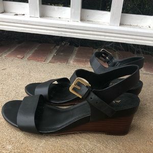 Aldo Black Wedged Sandals